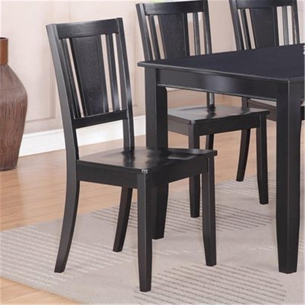 Latestluxury DU-WC-BLK Dudley Dining Chair with Wood Seat - Black LA2504485